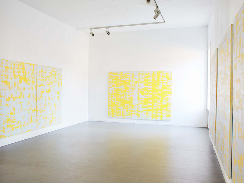 Interior with yellow paintings